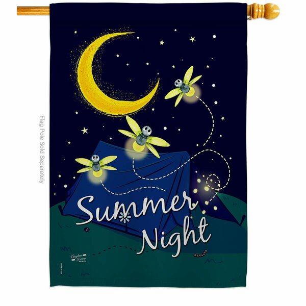 Patio Trasero Summer Fireflies Outdoor Camping 28 x 40 in. Double-Sided Vertical House Flags for  Banner Garden PA3903874